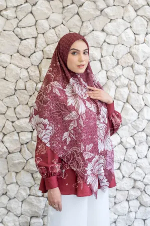 Leysha Scarf Syar'i Red Delight