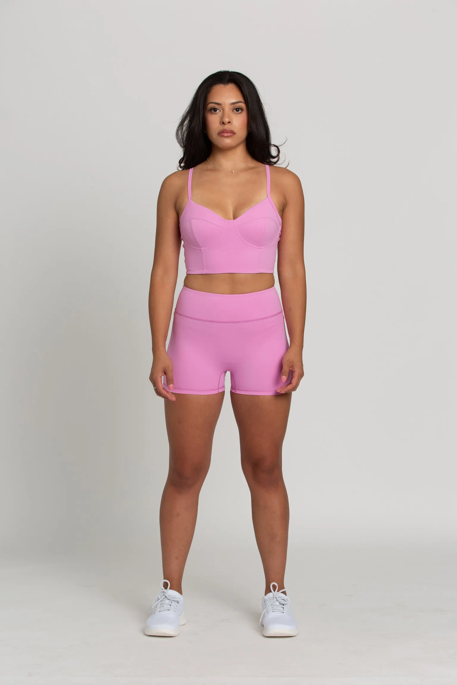 Light Magenta Bustier Sports Bra Top