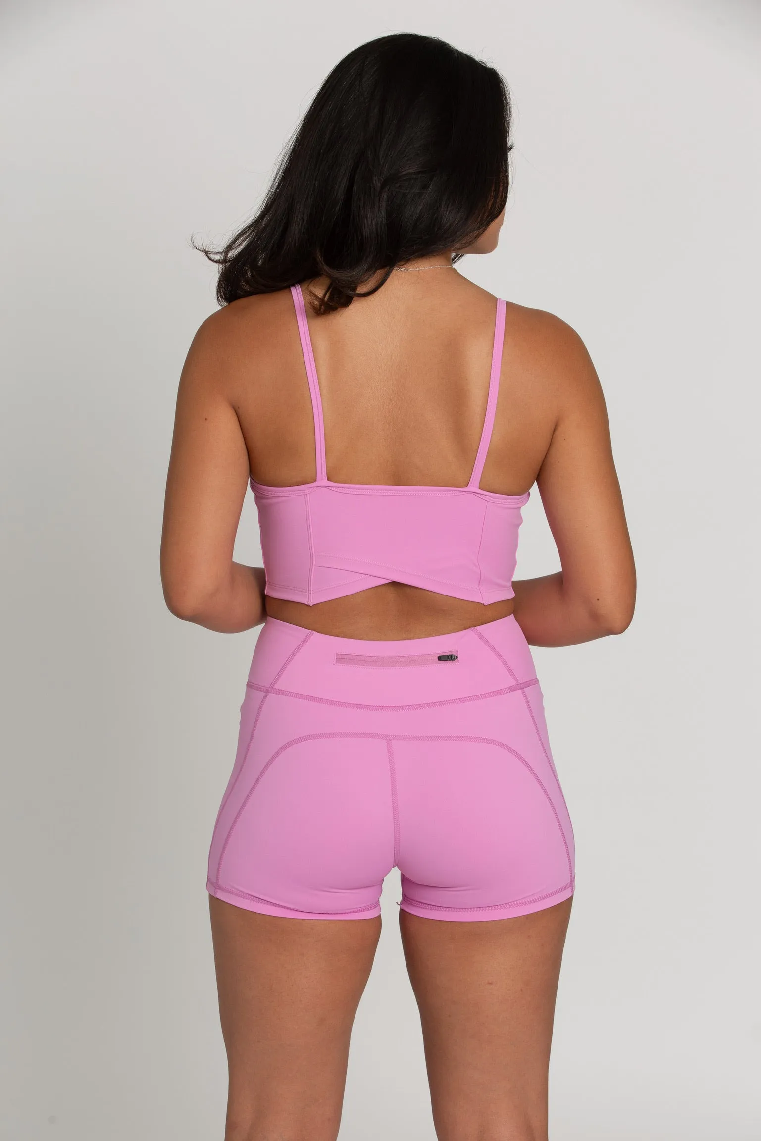 Light Magenta Bustier Sports Bra Top