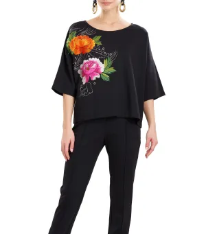 Light Weight Ponte Square Top Black