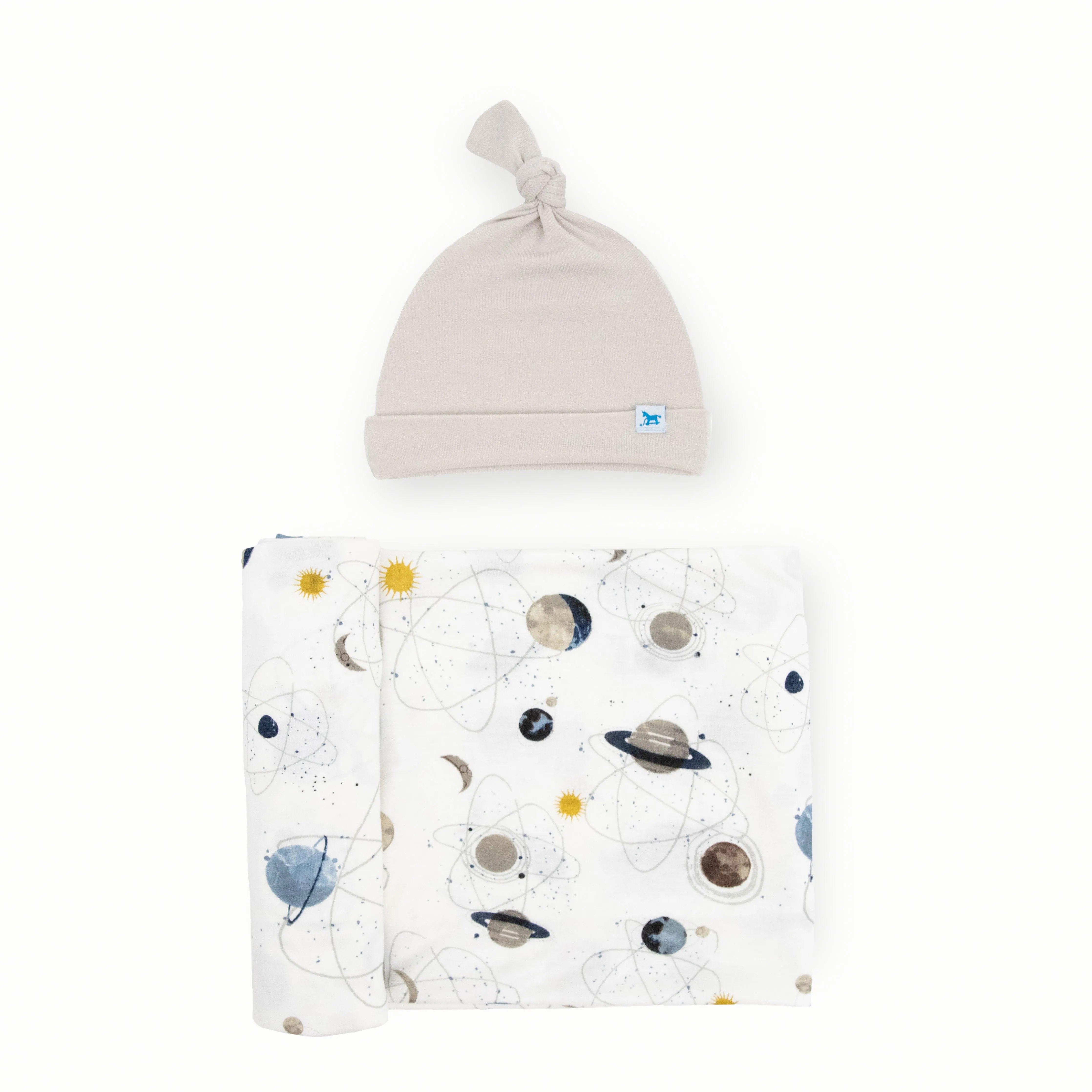 Little Unicorn Stretch Knit Hat & Swaddle Set