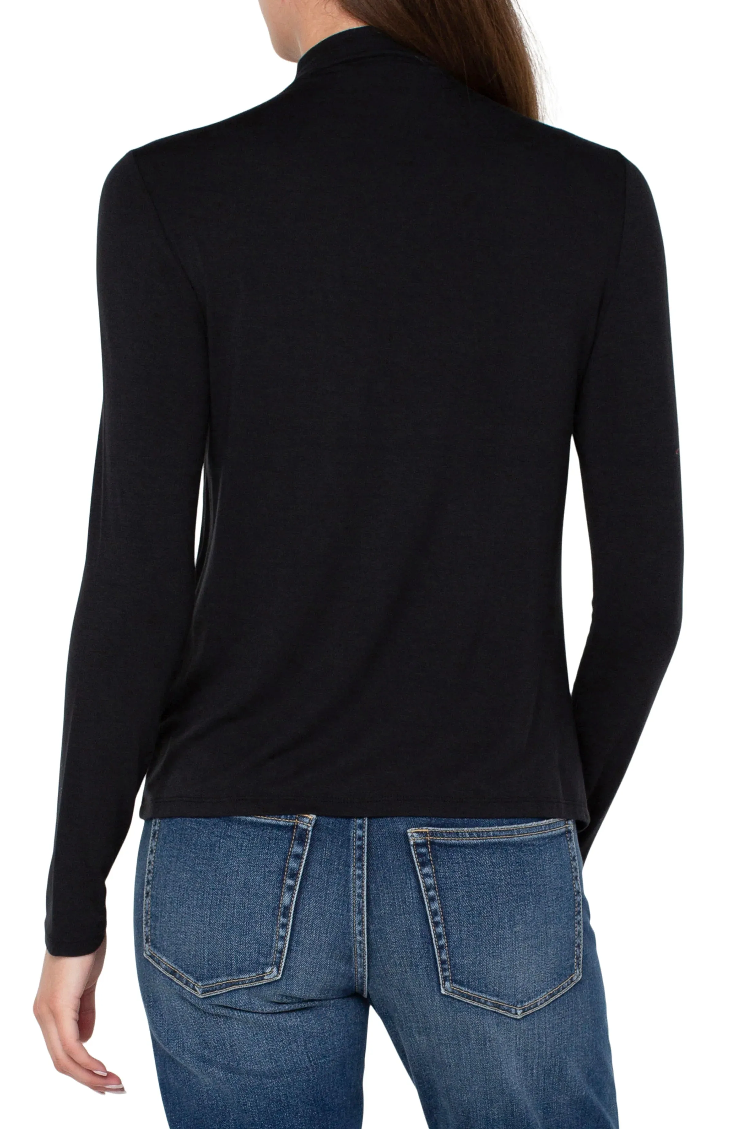 Long Sleeve Mock Neck Knit Top (Liverpool)