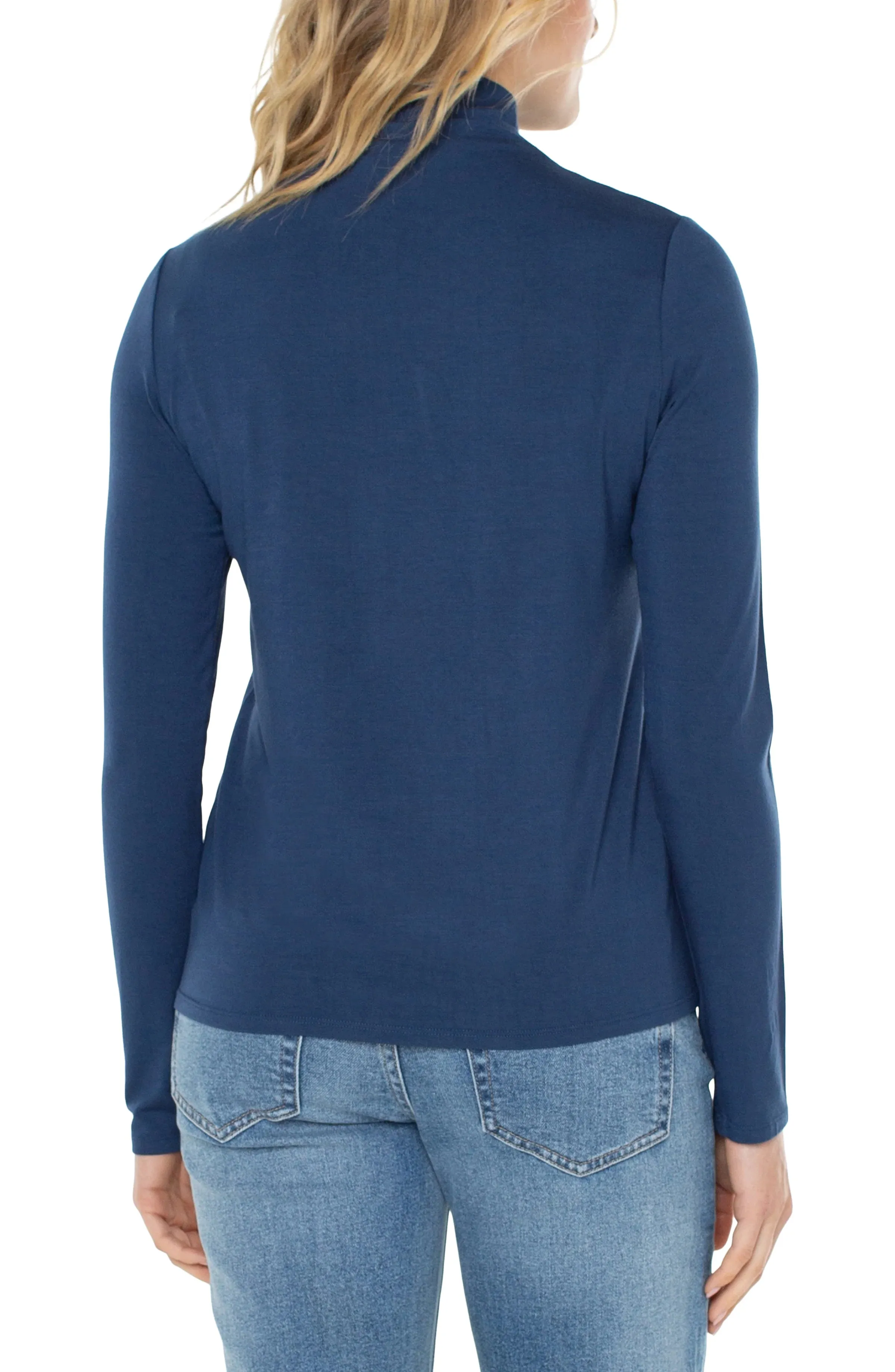 Long Sleeve Mock Neck Knit Top (Liverpool)