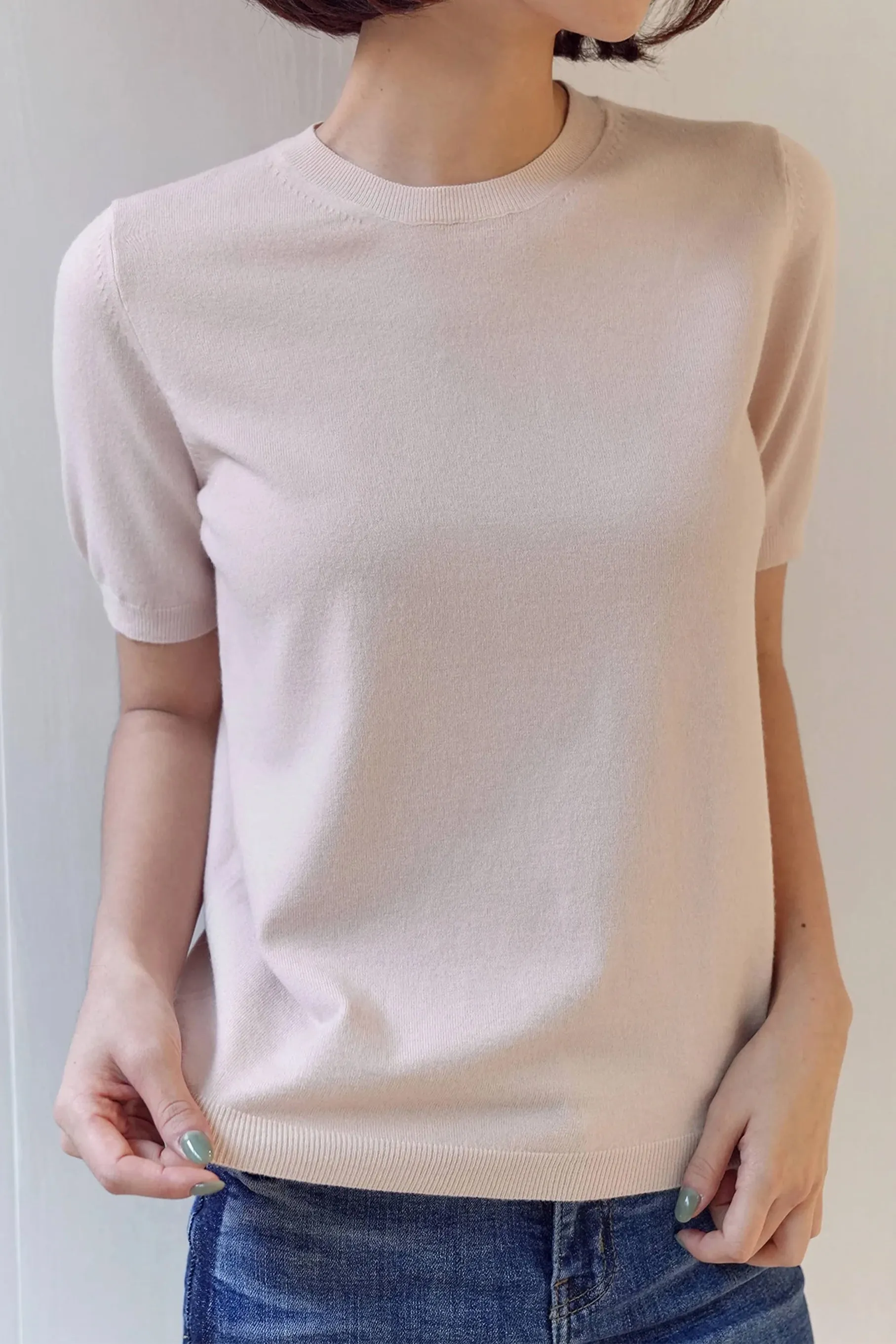 Lorrie Knit Top, Light Pink