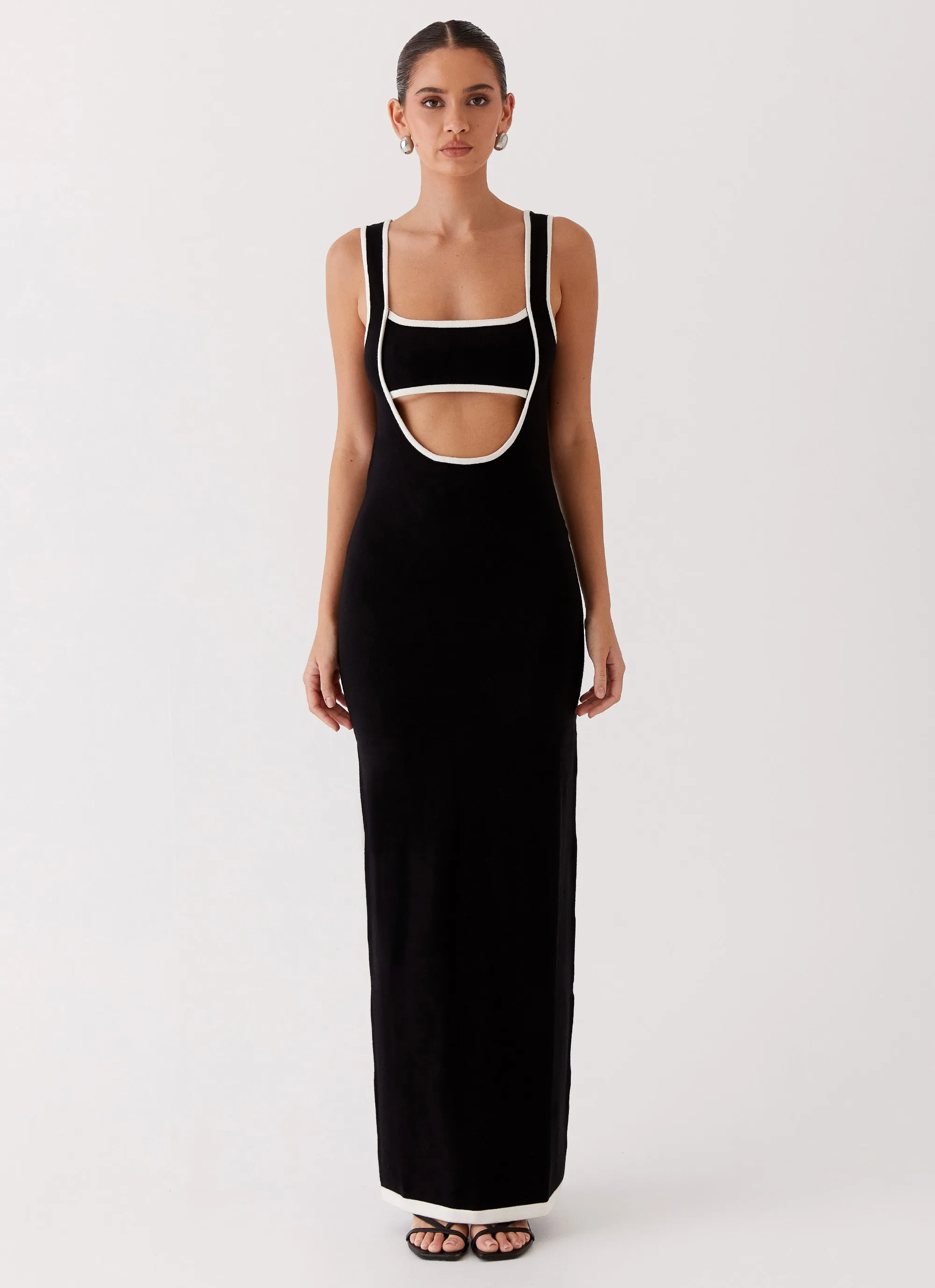 Lost In Paris Knit Maxi Dress - Black