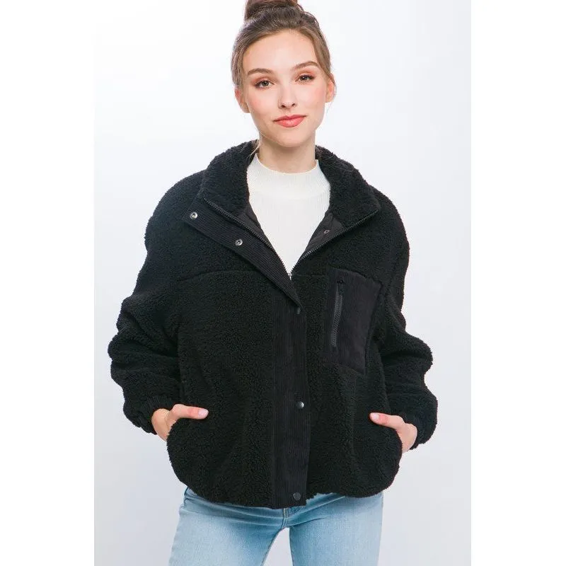 LOVE TREE Sherpa Puffer Jacket