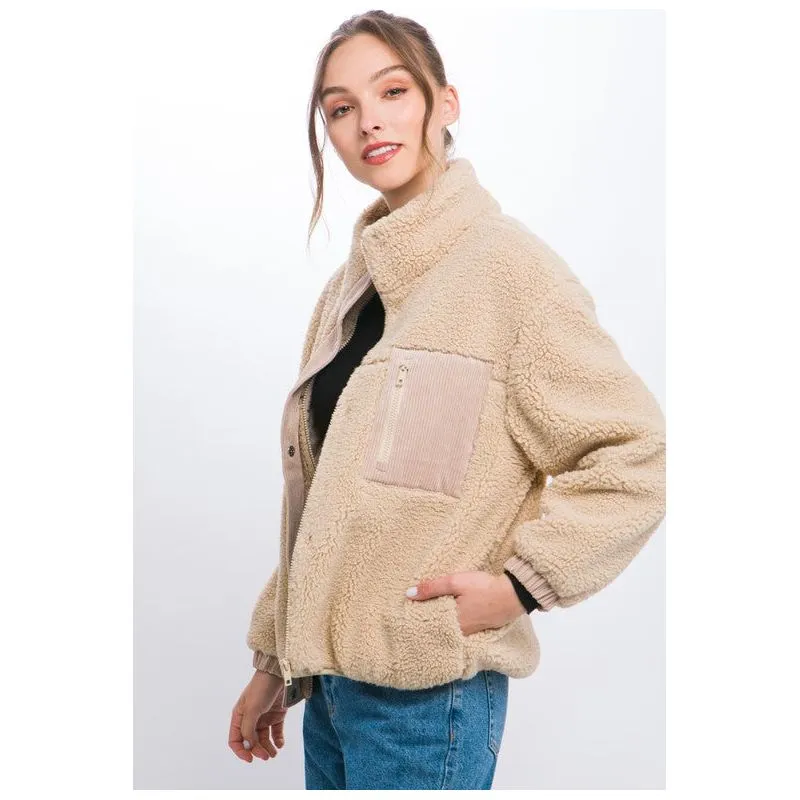 LOVE TREE Sherpa Puffer Jacket