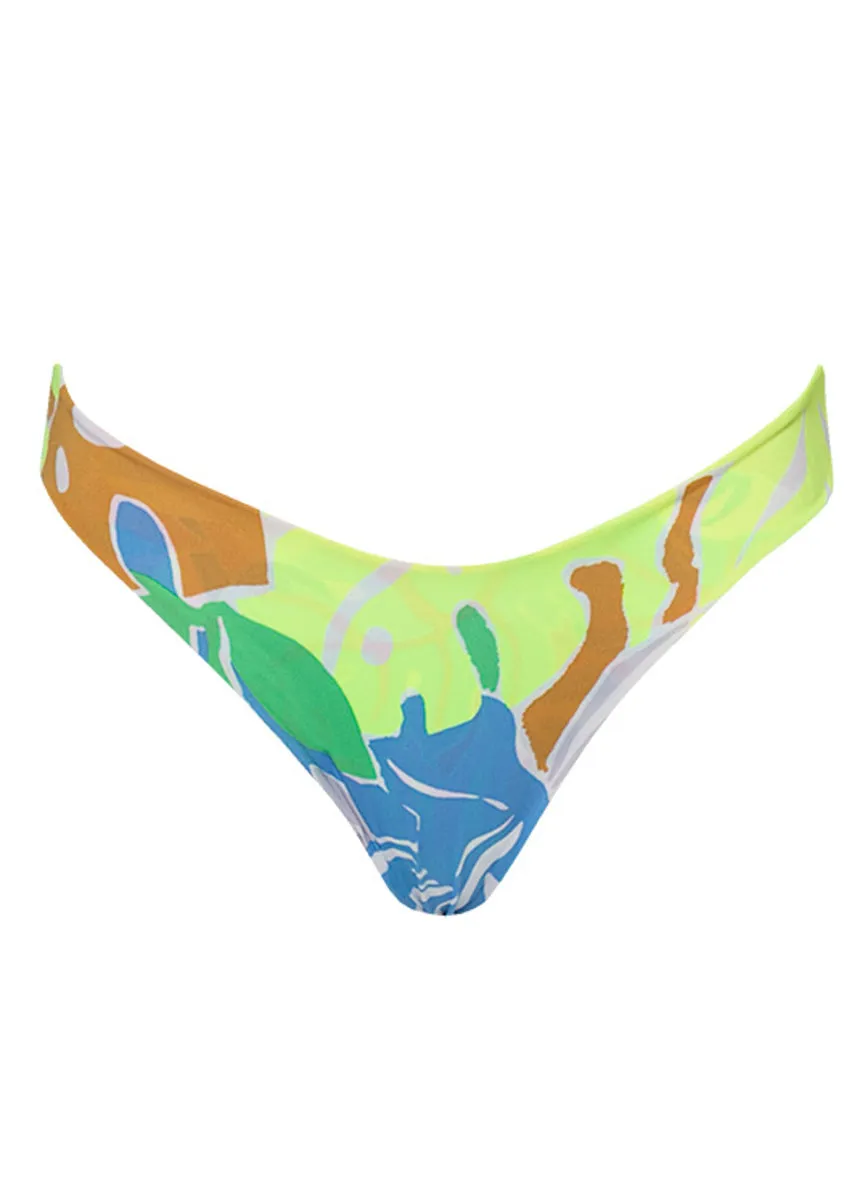 Maaji Neon Leafy Sublimity Regular Rise Classic Bikini Bottom