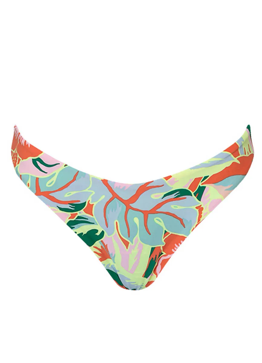 Maaji Neon Leafy Sublimity Regular Rise Classic Bikini Bottom