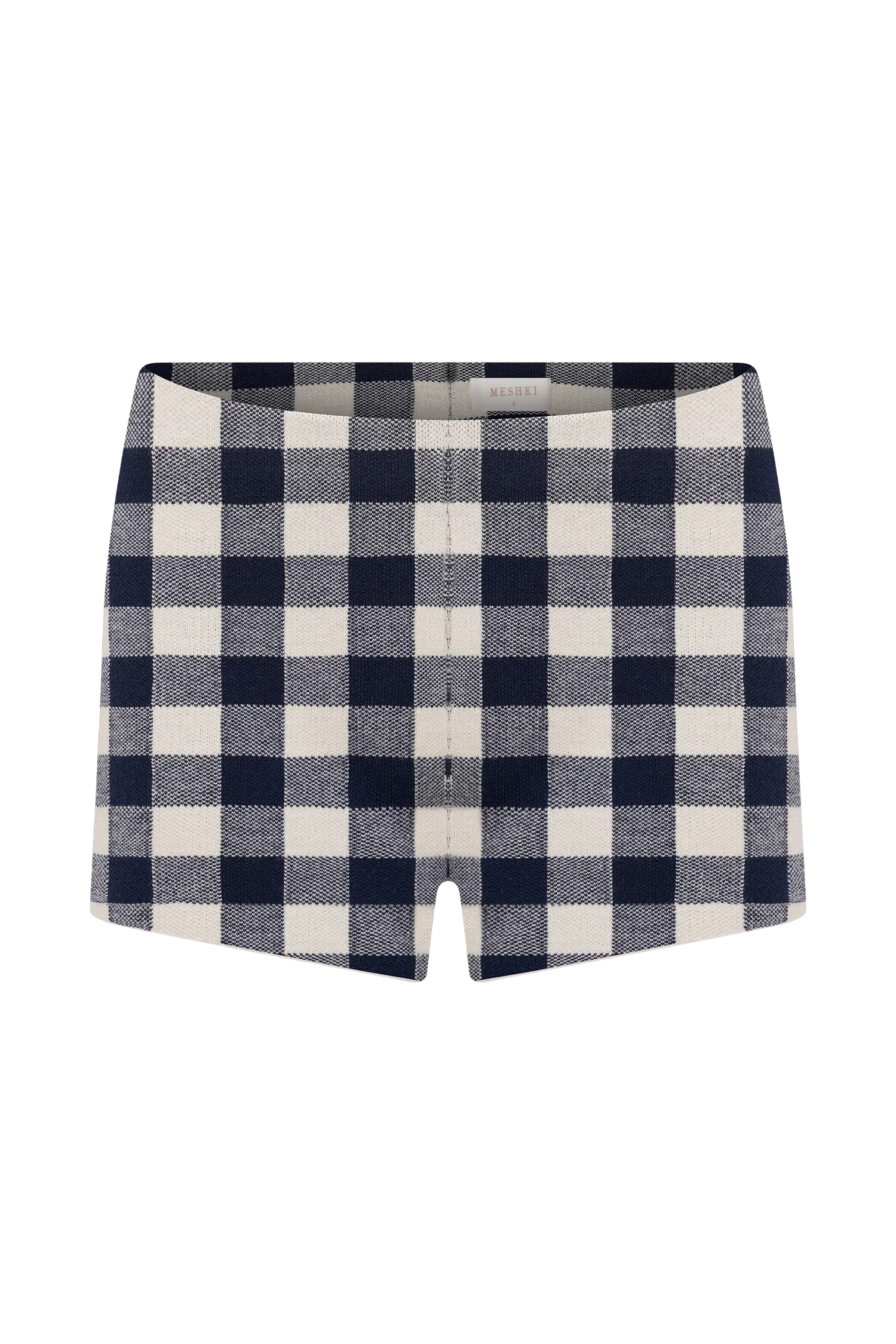 Marcie Knit Short - Navy Gingham