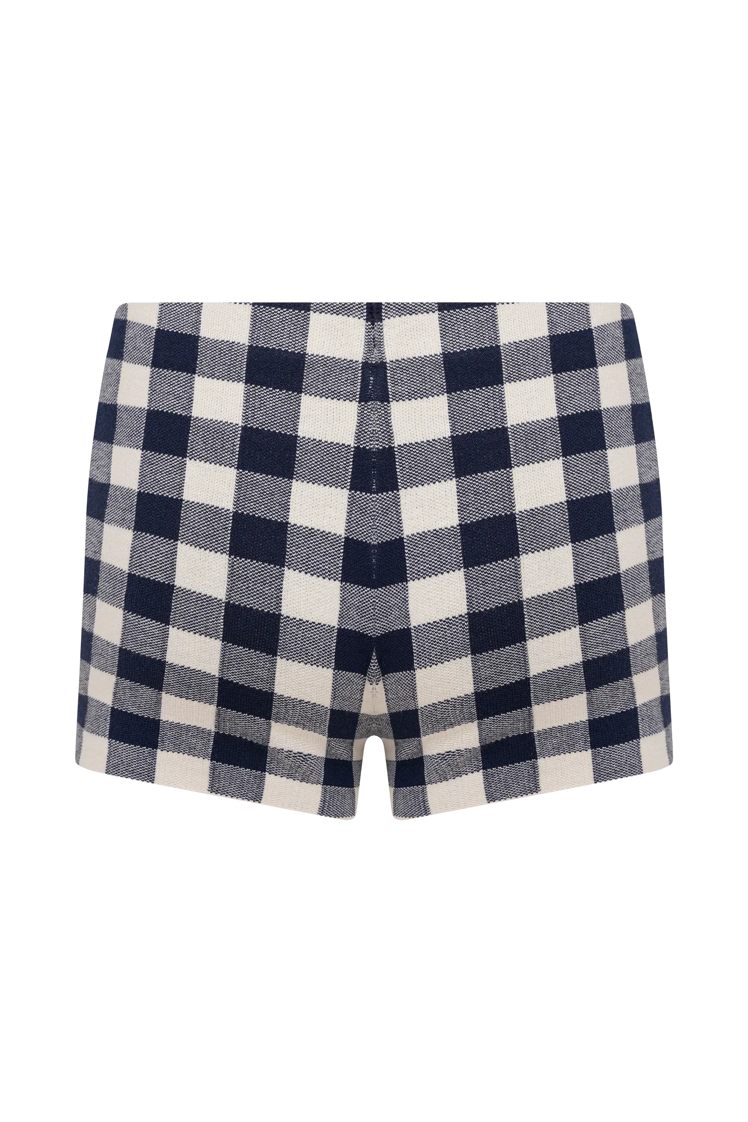 Marcie Knit Short - Navy Gingham