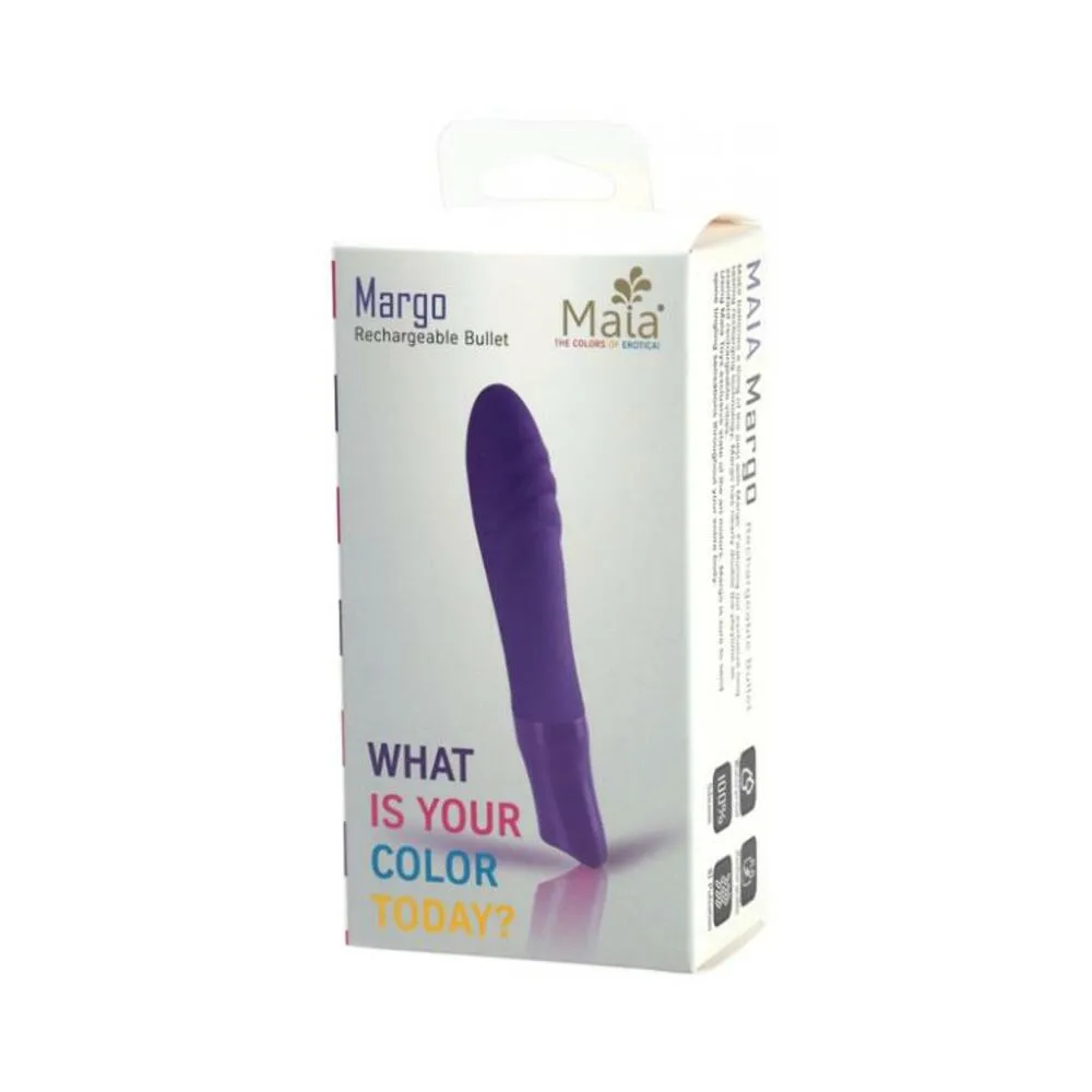 Margo Maia Silicone Textured Bullet Vibrator Purple