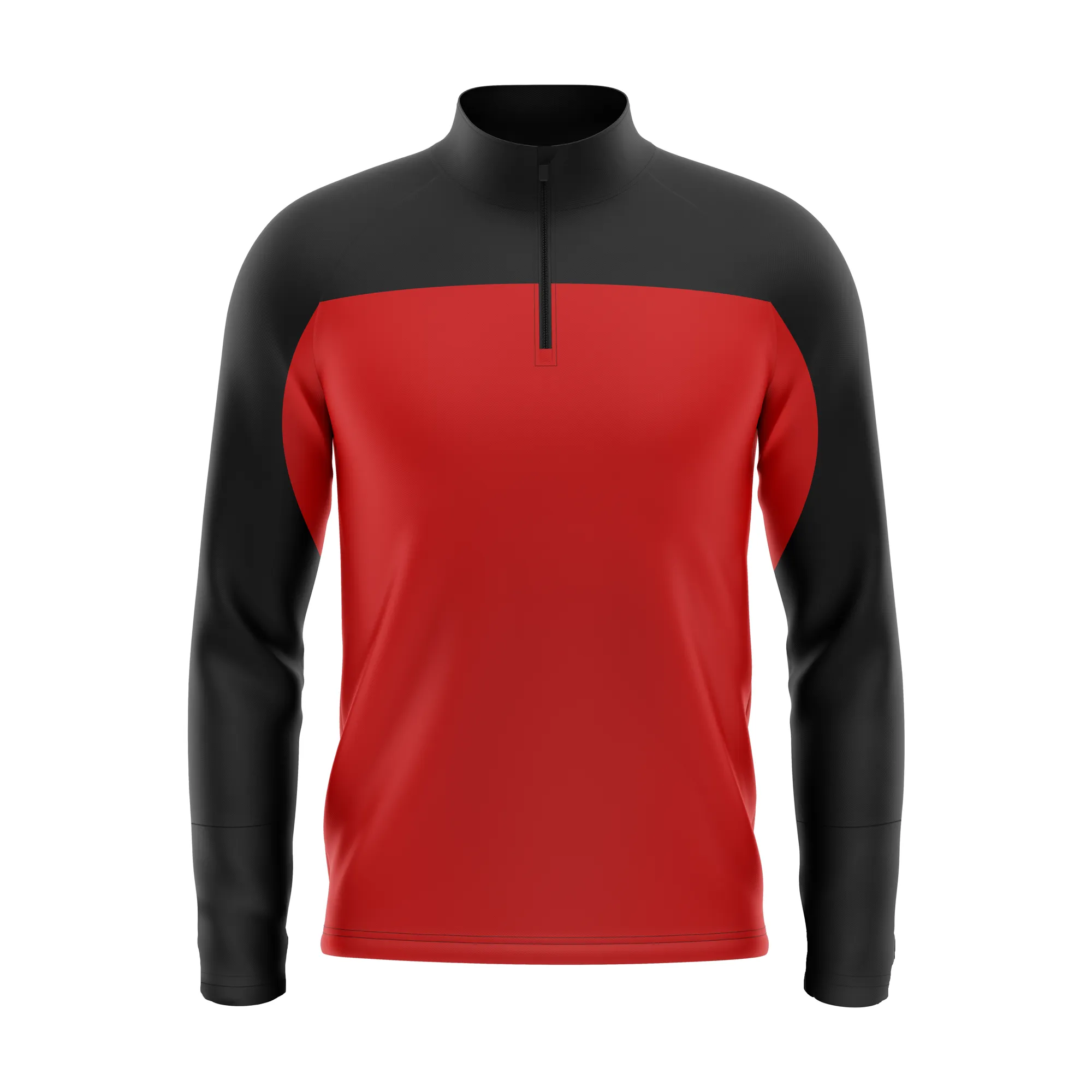 Markka CORE Mid Layer Stretch Knit Quarter Zip Black / Red