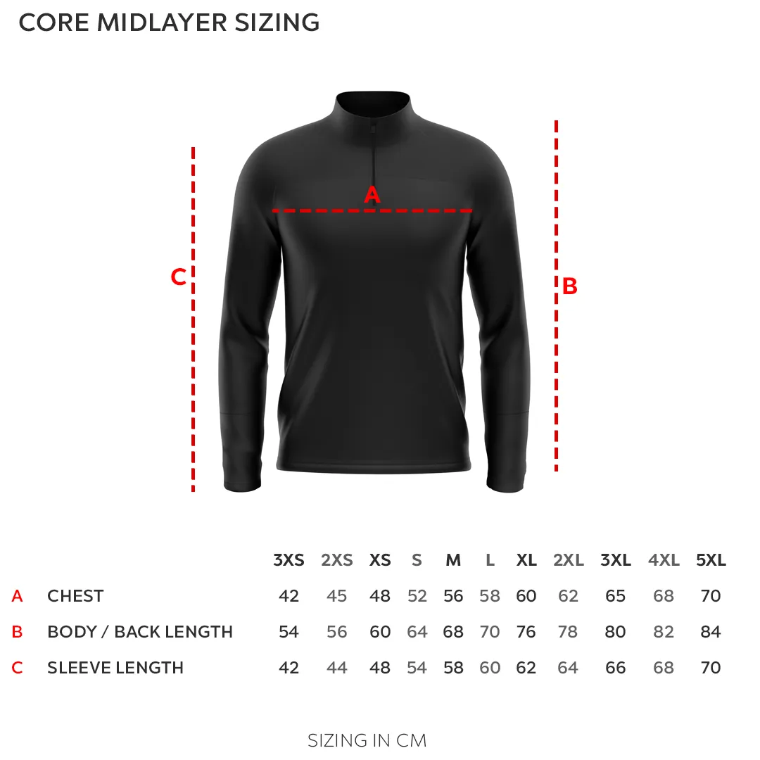 Markka CORE Mid Layer Stretch Knit Quarter Zip Black / Red