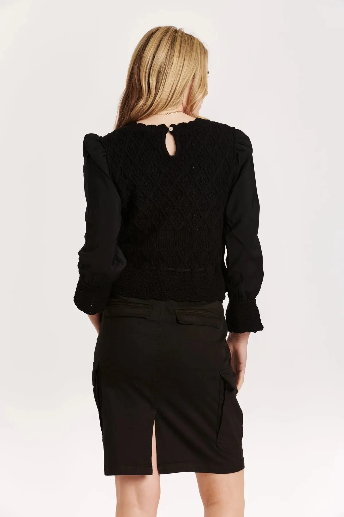 Marylin Pointelle Mesh Sweater