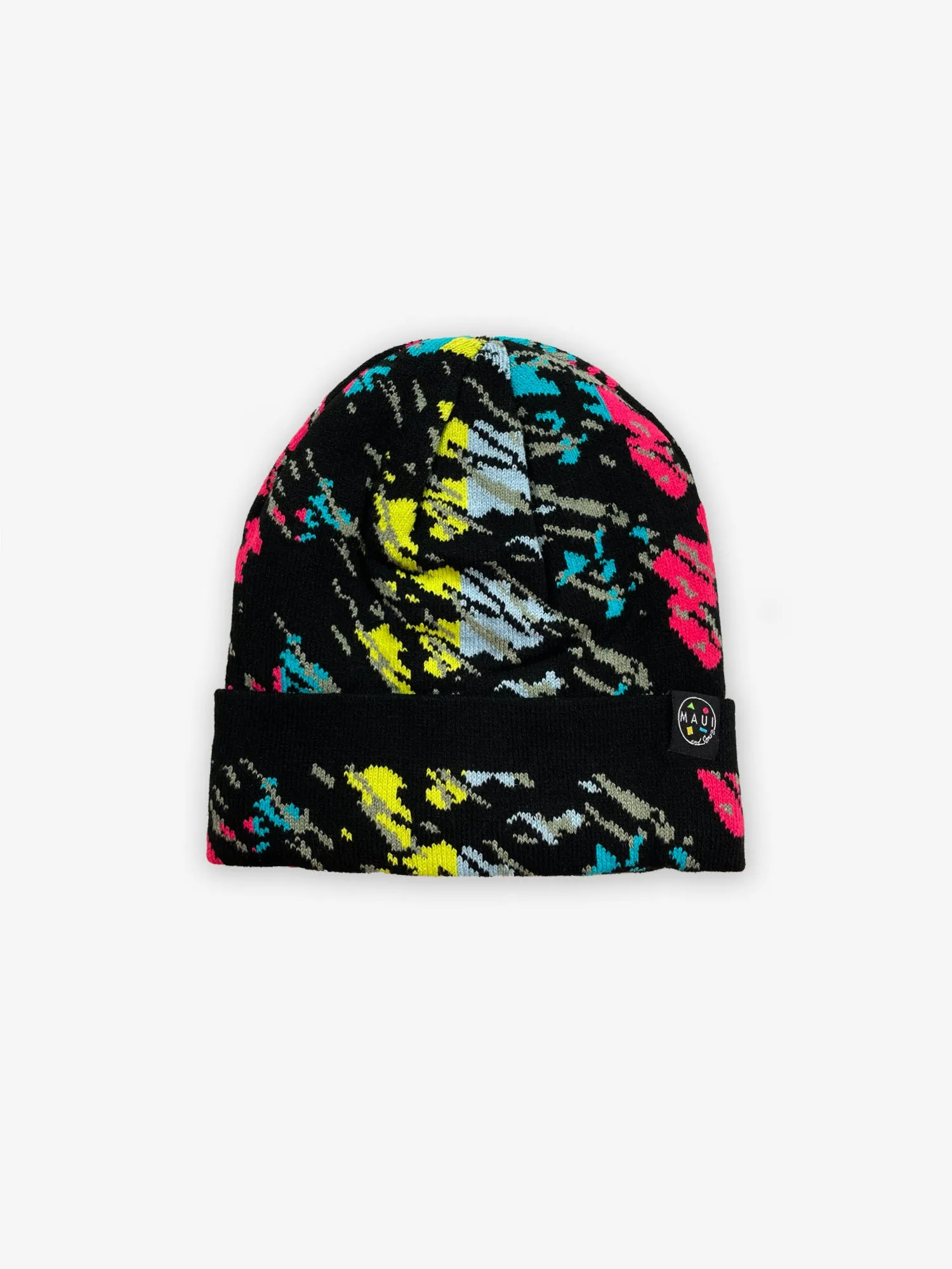 Maui Black Reversible Knit Beanie