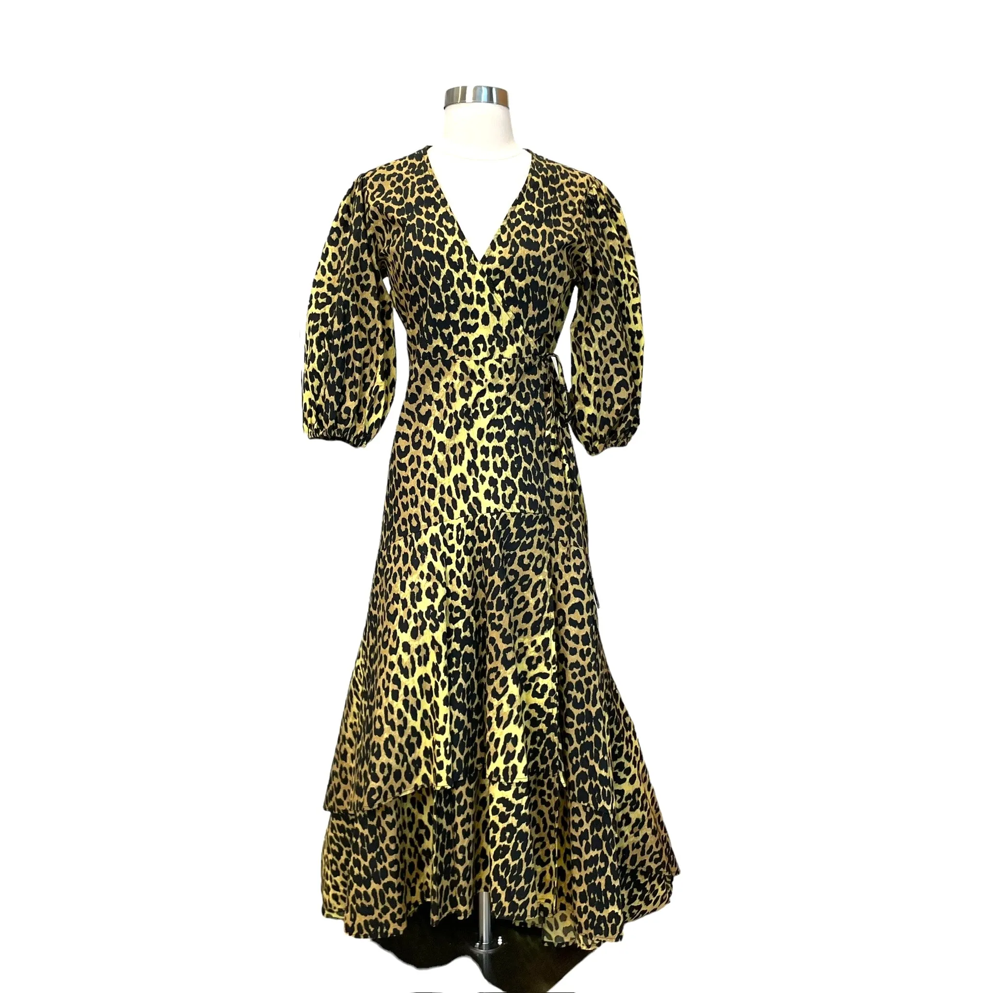 Maxi Cotton Leopard Dress - S