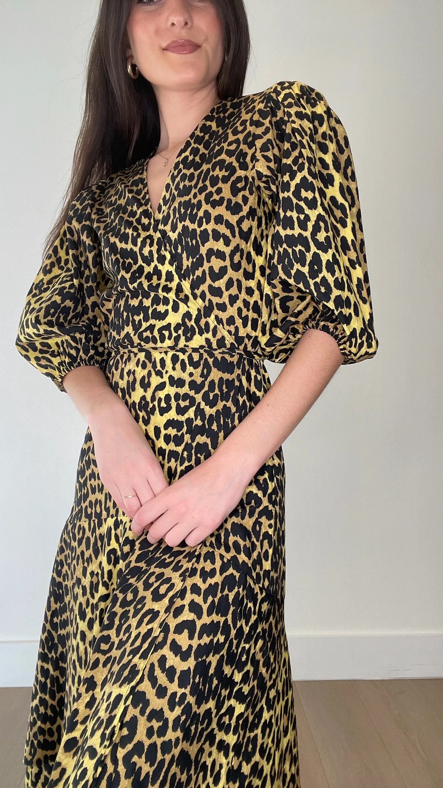 Maxi Cotton Leopard Dress - S