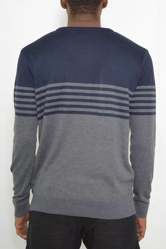 Mens Knit VNeck Pullover Sweater