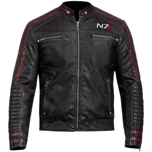 Mens N7 Mass Effect 3 Biker Leather Jacket