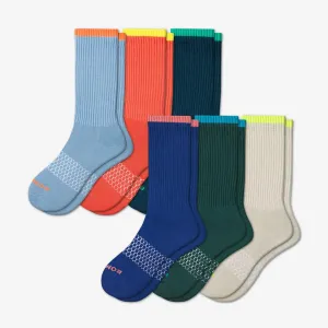 Men's Solid Neon Tipping Calf Sock 6-Pack