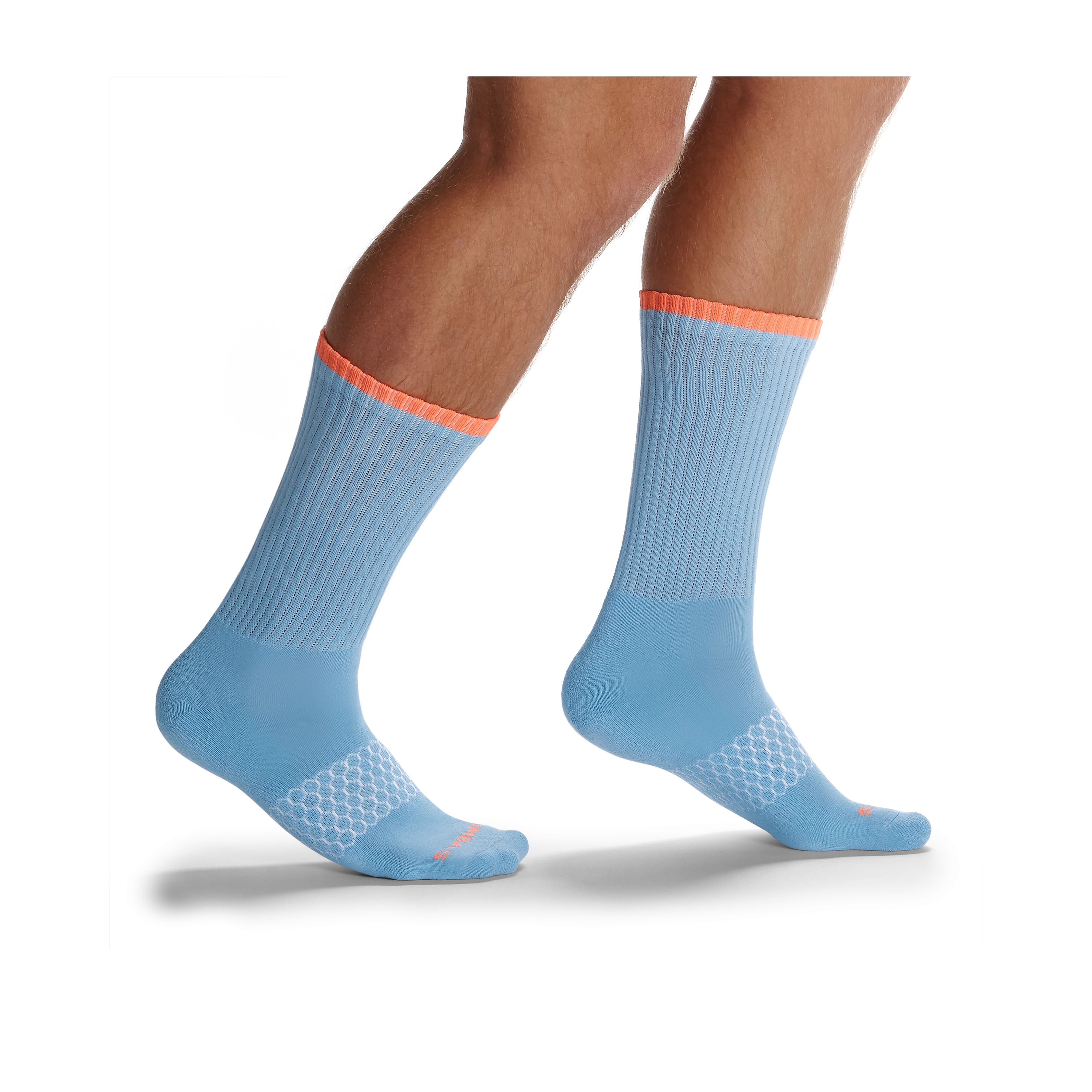 Men's Solid Neon Tipping Calf Sock 6-Pack