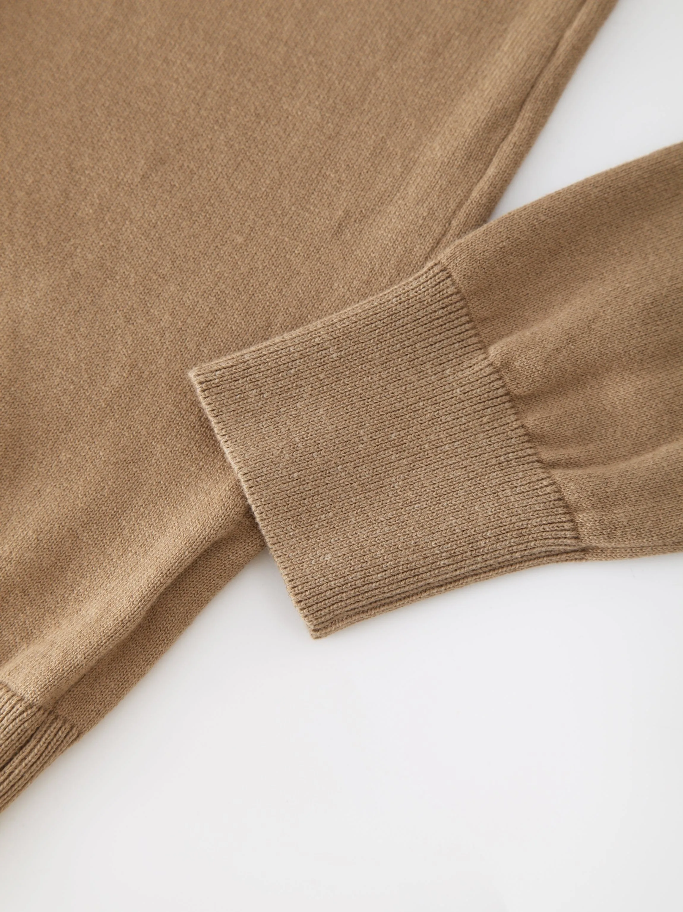 Mesh Top Sweater-Tan