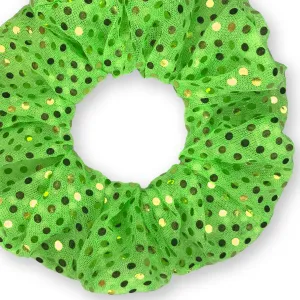 Metallic Sequin Scrunchies Available in 3 Sizes Neon Green