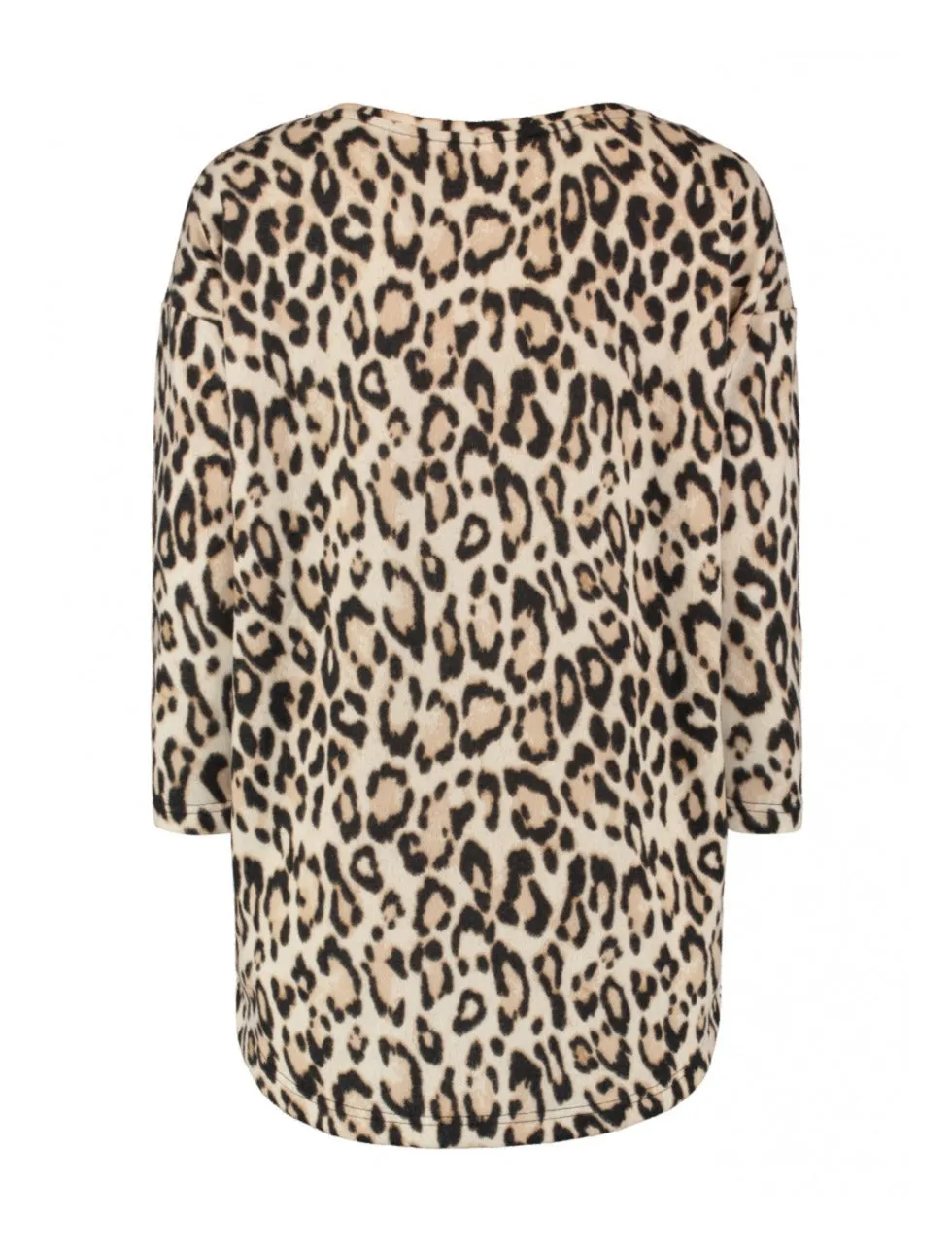 Mia Beige Leopard Print Knit Top