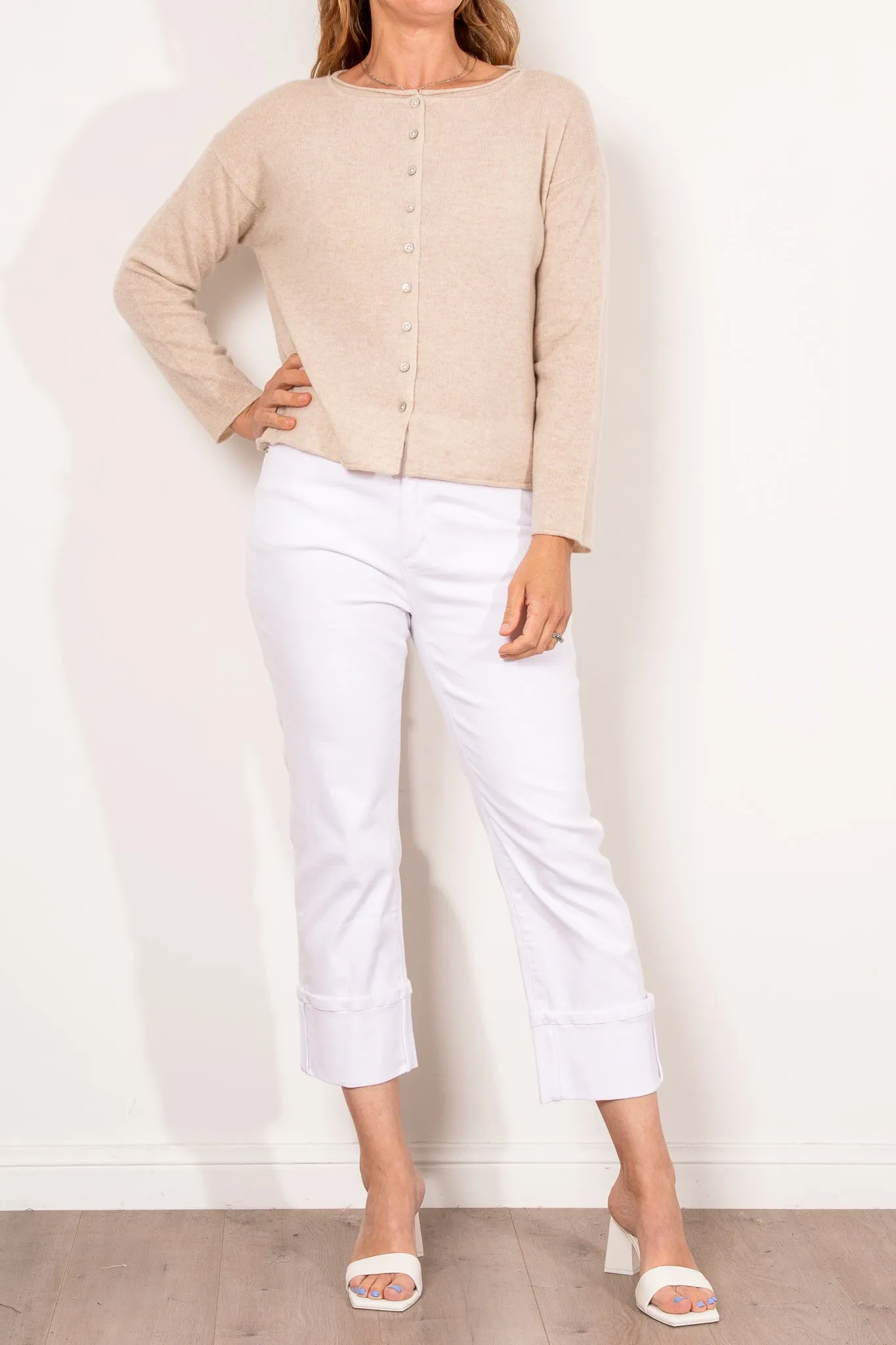 Mia Fratino Cashmere Reverse Button Cardi