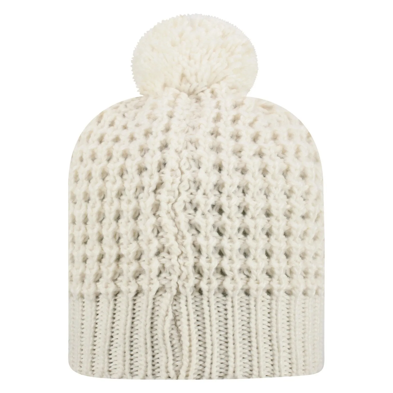 Michigan Wolverines TOW Women's Ivory "Slouch" Style Soft Knit Poofball Beanie