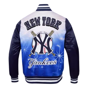 MLB NEW YORK YANKEES SUBLIMATED MEN'S SATIN JACKET-MIDNIGHT SKY (MIDNIGHT NAVY)