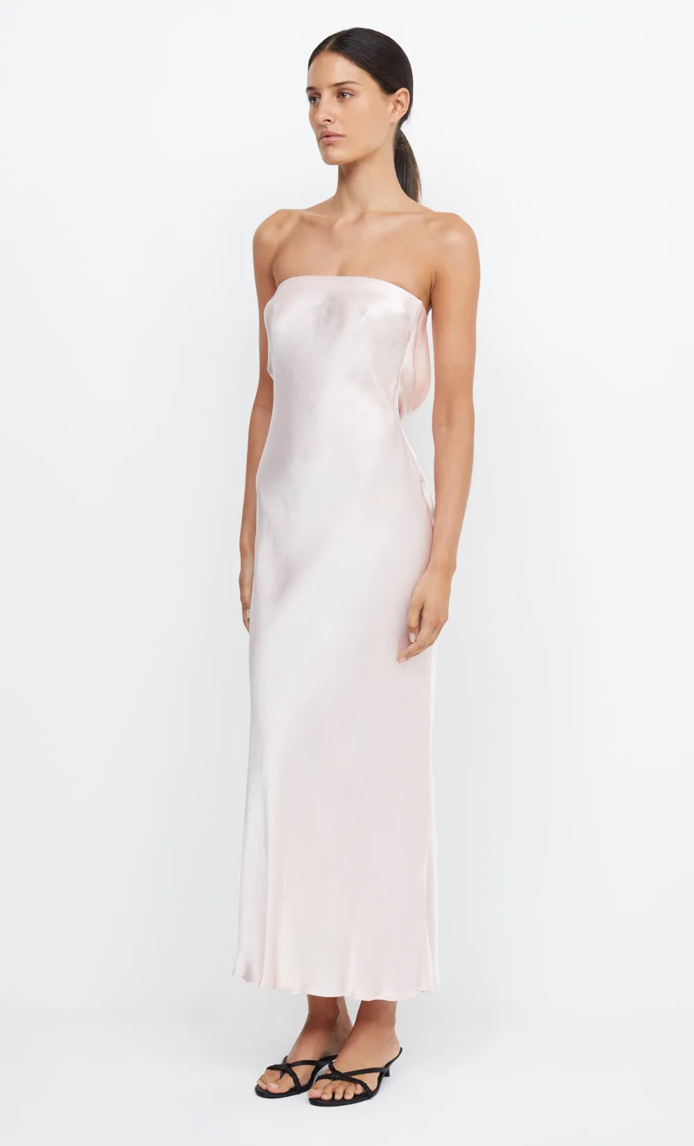 MOON DANCE STRAPLESS DRESS - BLUSH