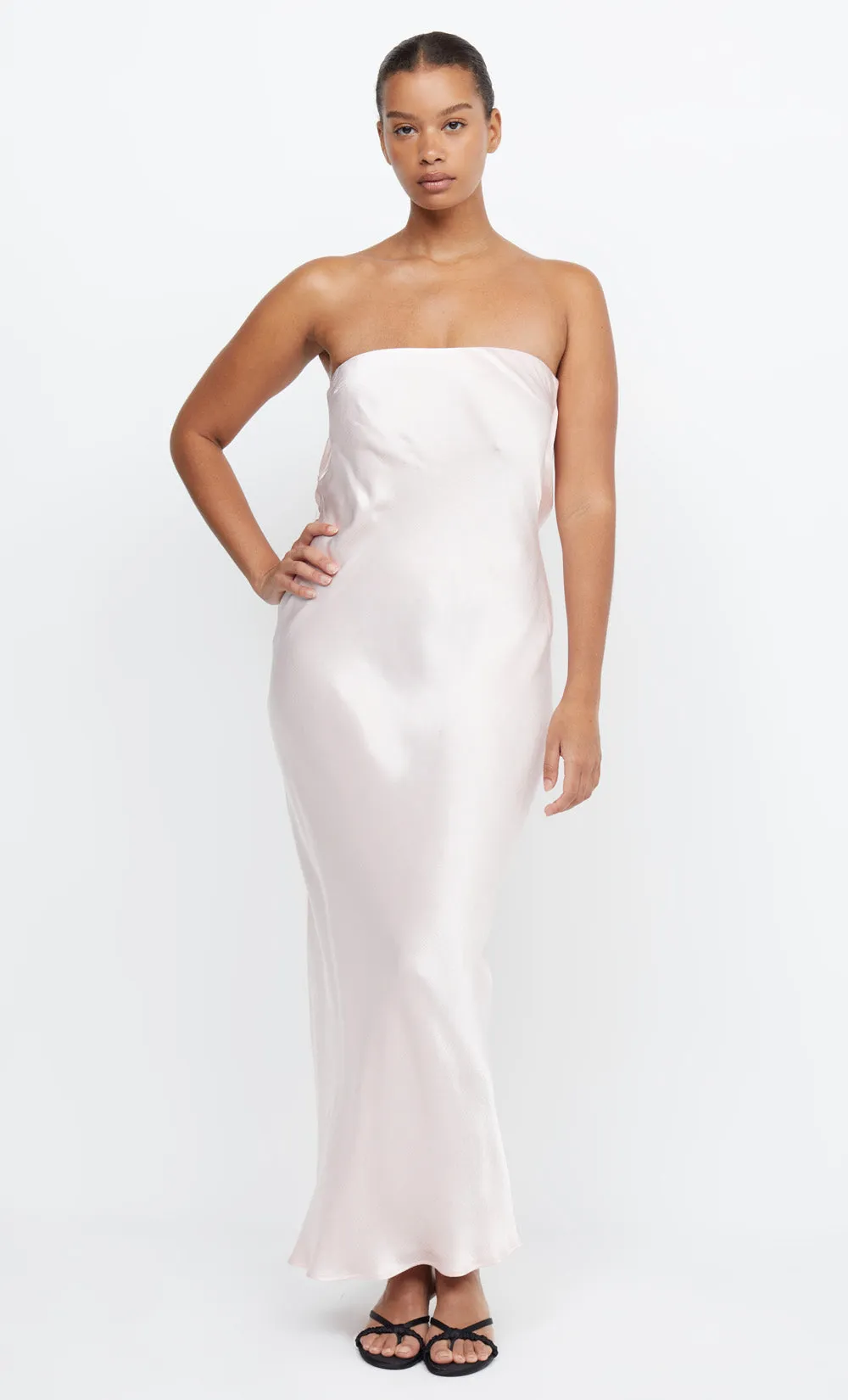 MOON DANCE STRAPLESS DRESS - BLUSH