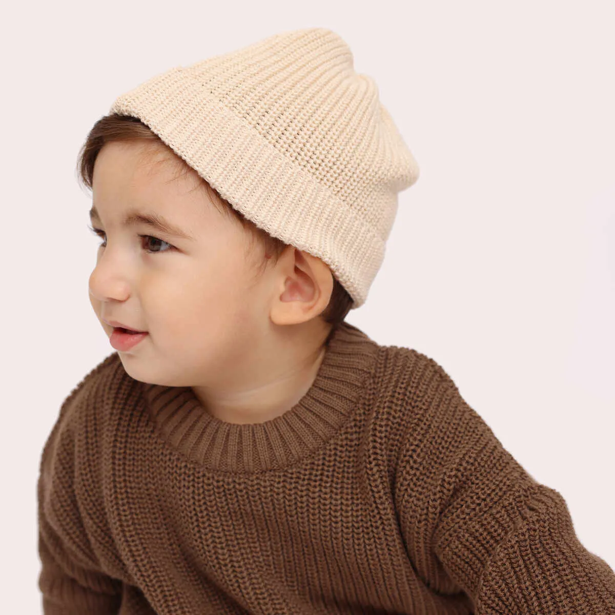 Natural knit beanie