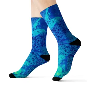 Neon Blue Novelty Socks