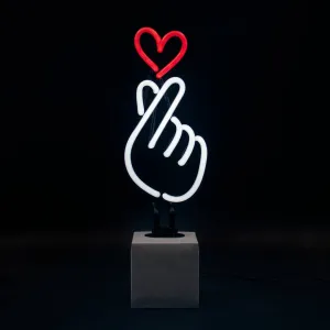 Neon 'finger Heart' Sign