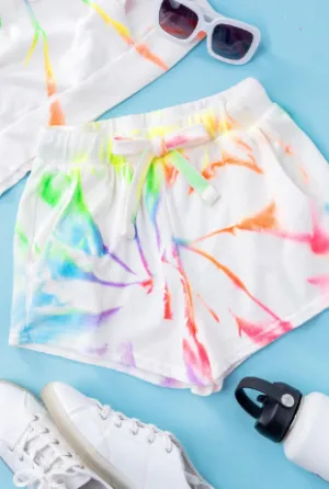 Neon Utopia French Terry Knit Swirl Shorts