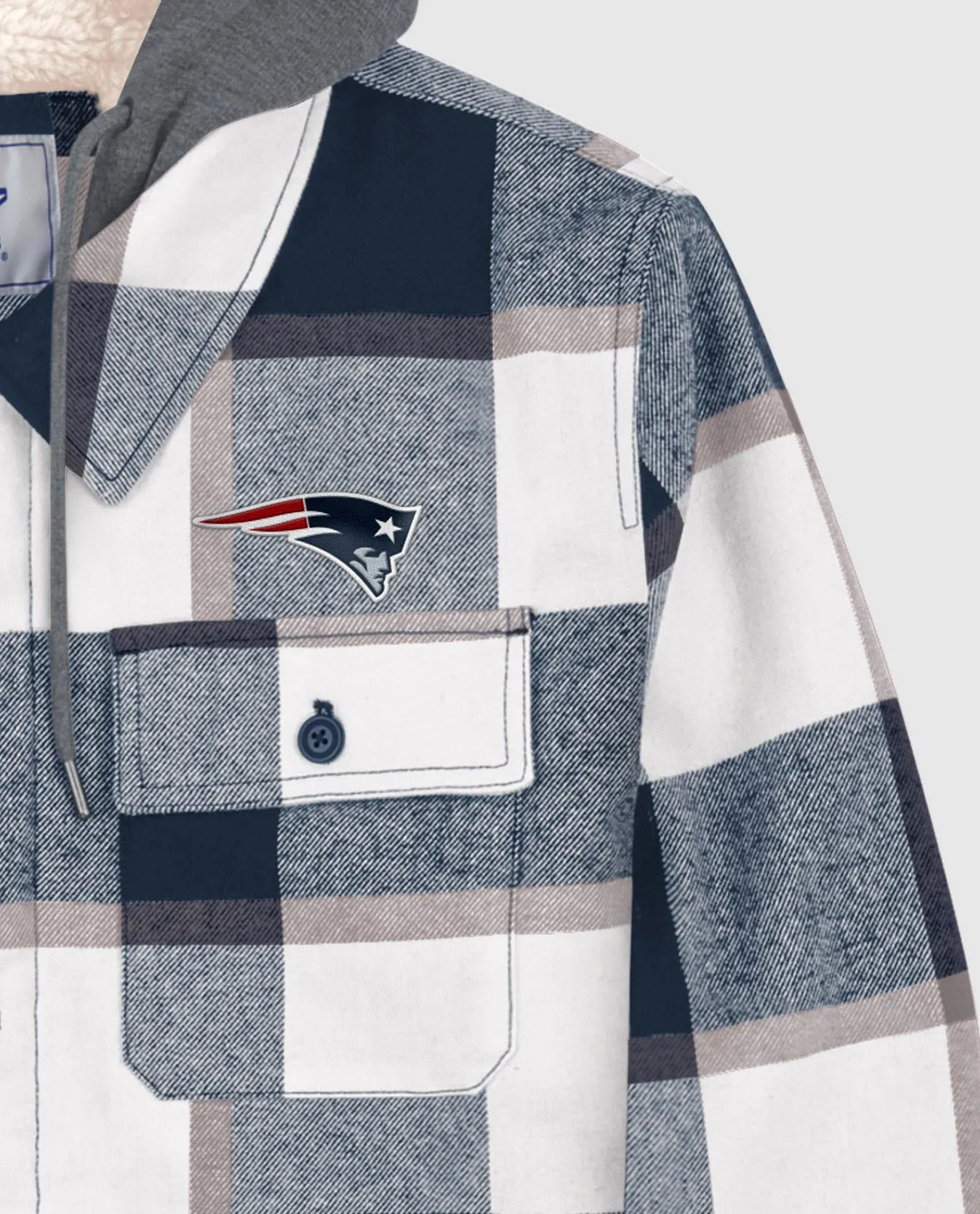 New England Patriots Sherpa Lined Plaid Jacket