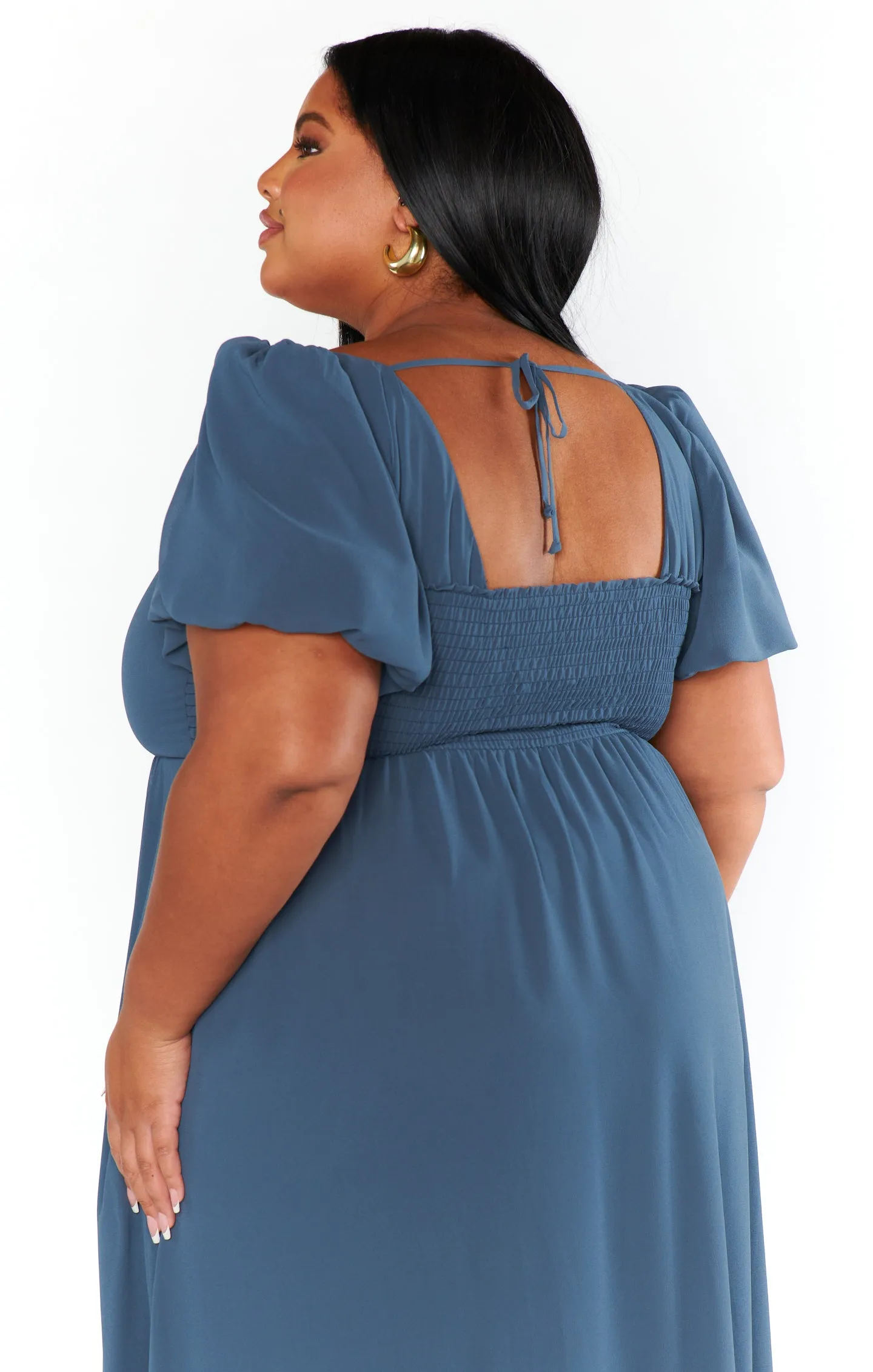 Nora Maxi Dress ~ Slate Blue Chiffon