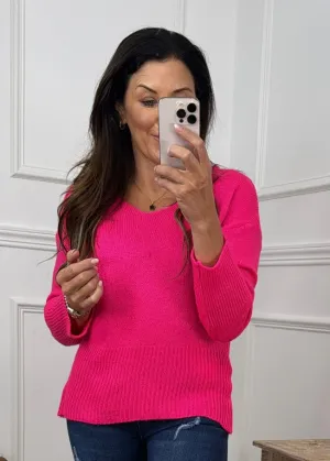 Nora Pink Fine Knit Top