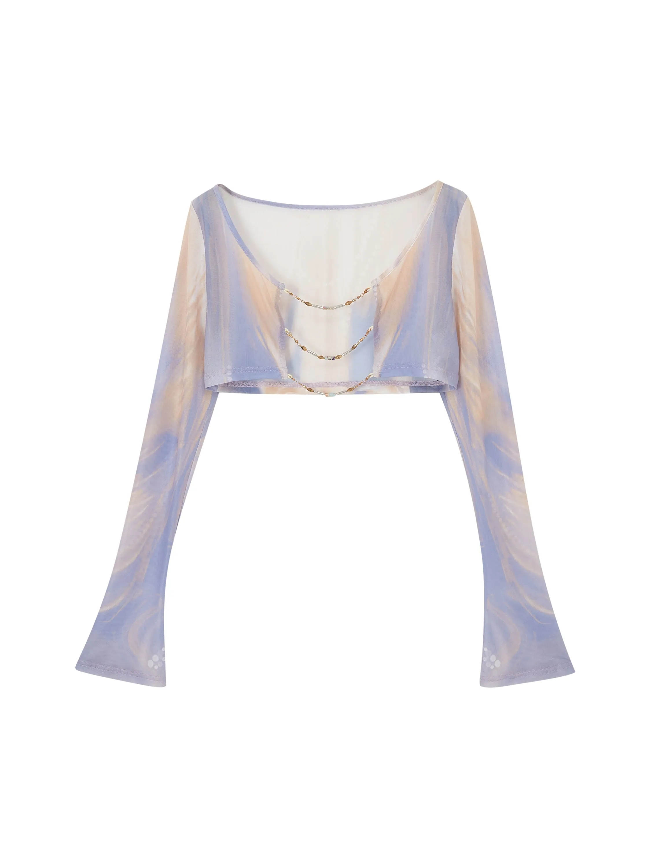 Of Akiva Pastel Tie-Dye Mesh Ensemble