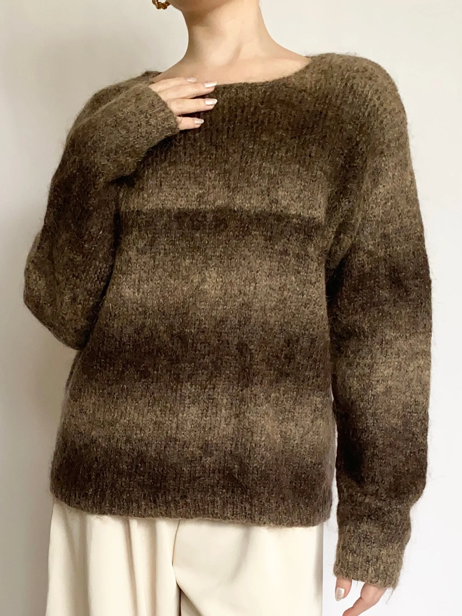 Ombré Teddy Bear Mohair 80s Sweater (M)