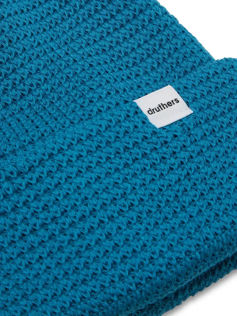 Organic Cotton Waffle Knit Beanie- Teal