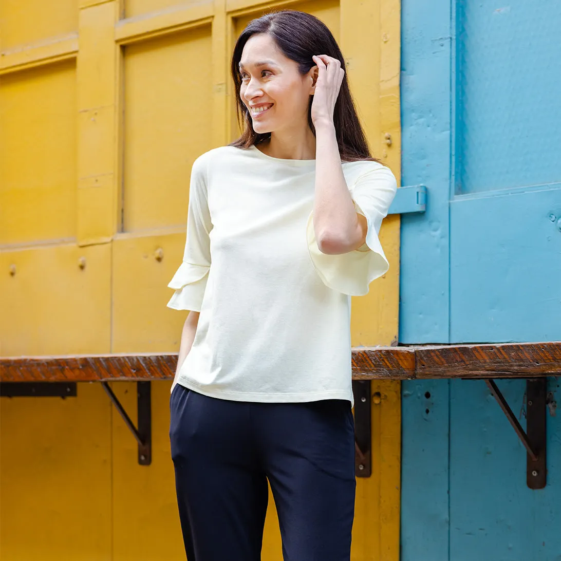 Peach Knit - Back Tie Top - Yellow - Final Sale!