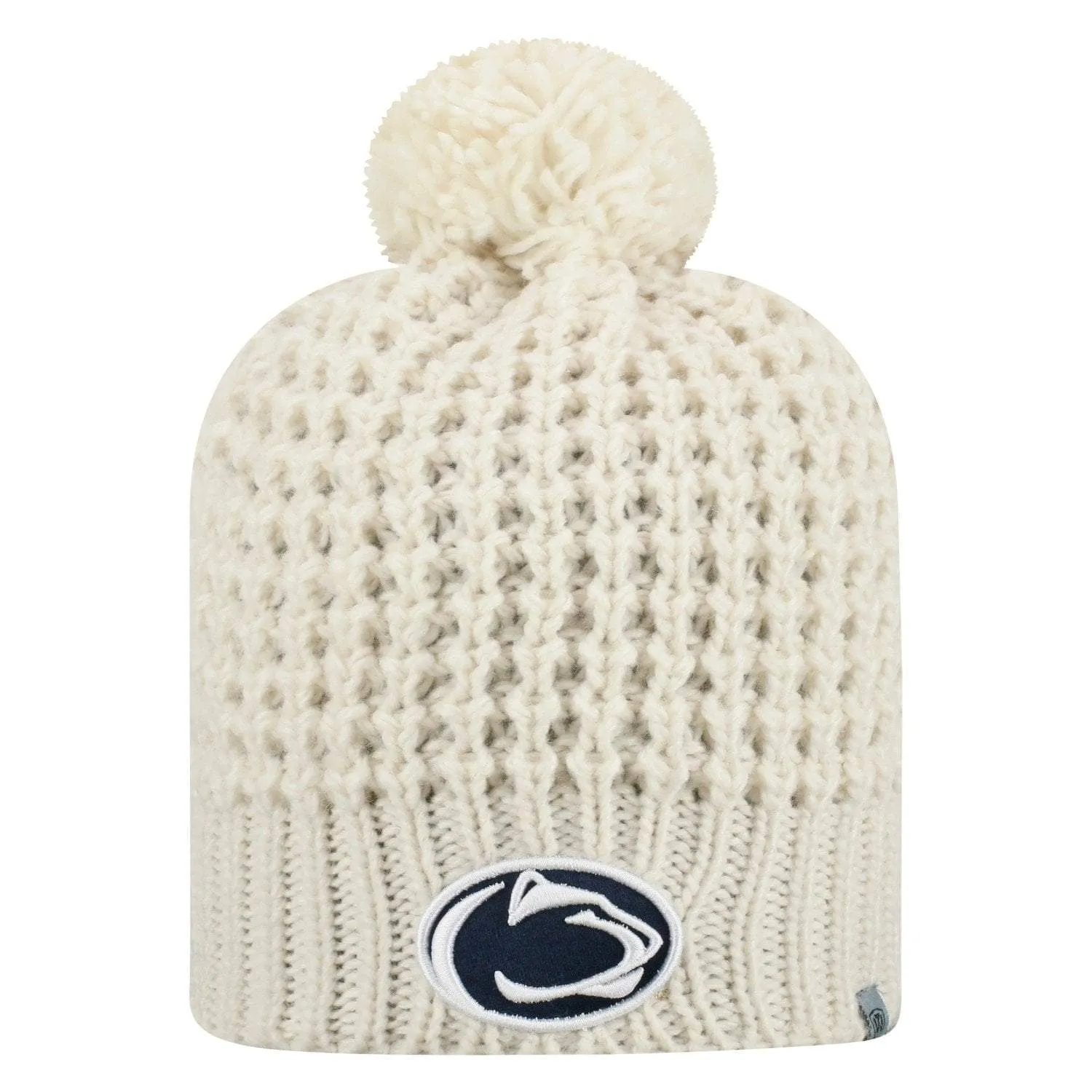 Penn State Nittany Lions TOW Women's Ivory "Slouch" Soft Knit Poofball Beanie