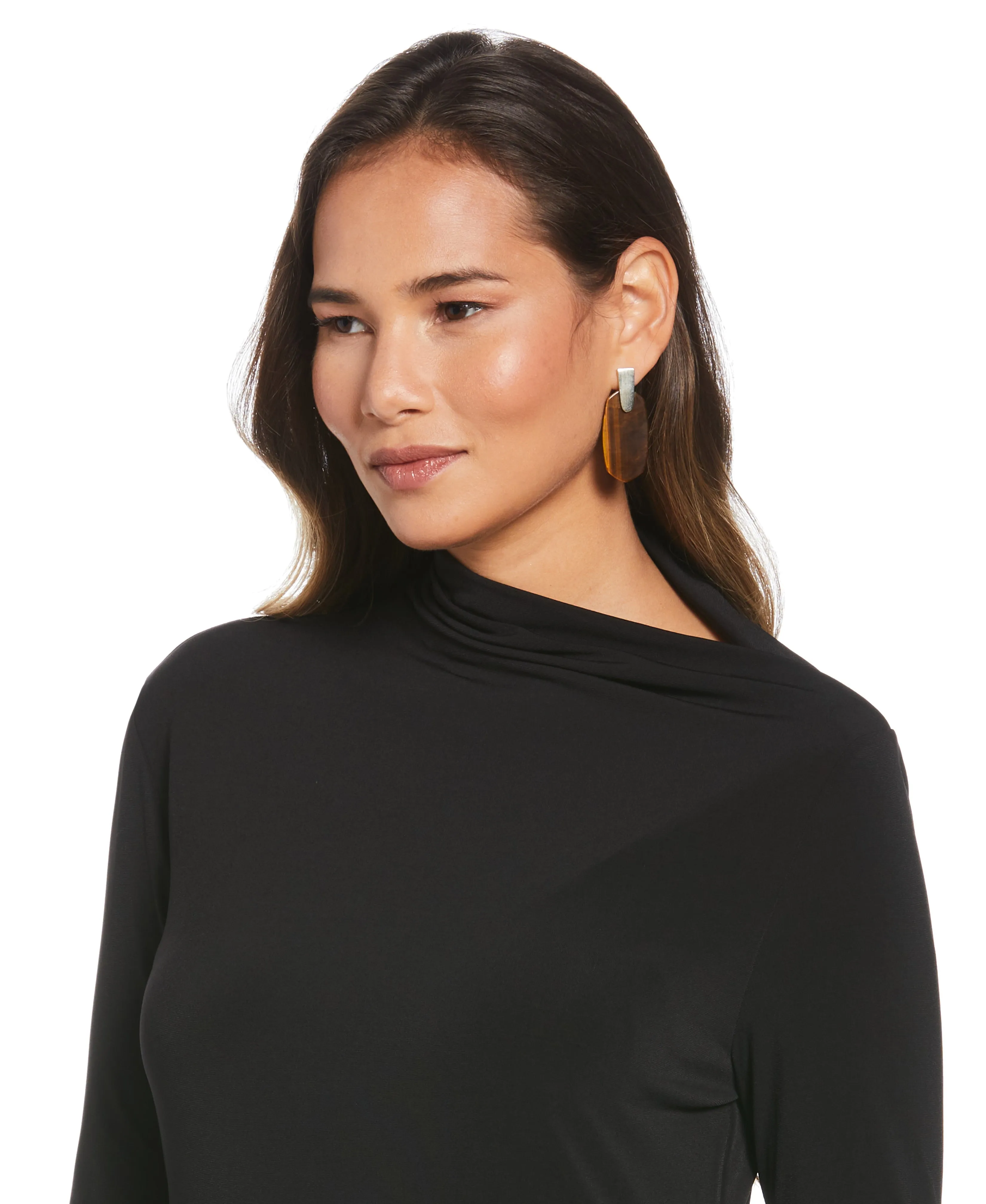 Petite Draped Knit Top