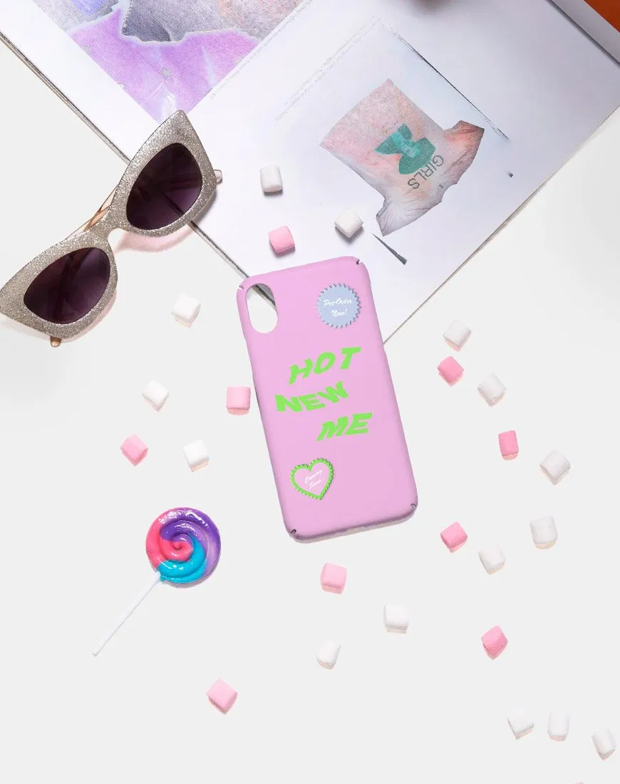 Phone Case in Matte Pink with Hot New Me  X Top Girl