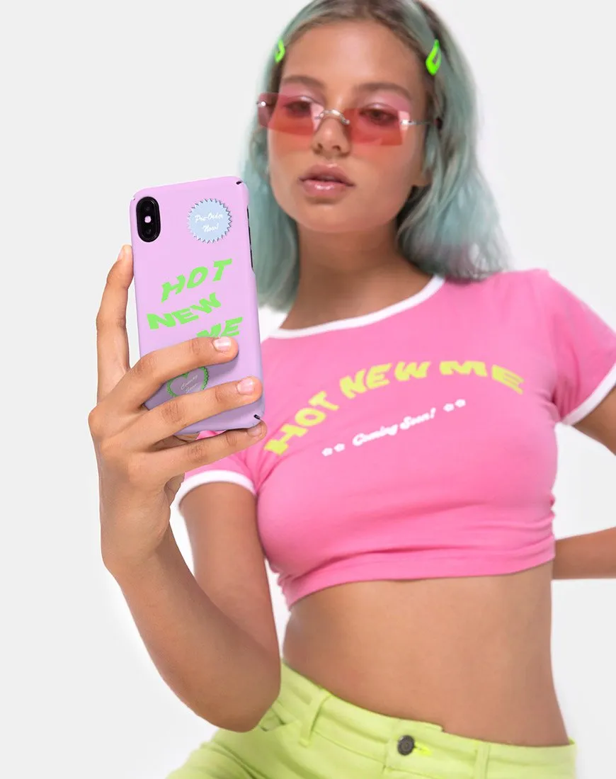 Phone Case in Matte Pink with Hot New Me  X Top Girl