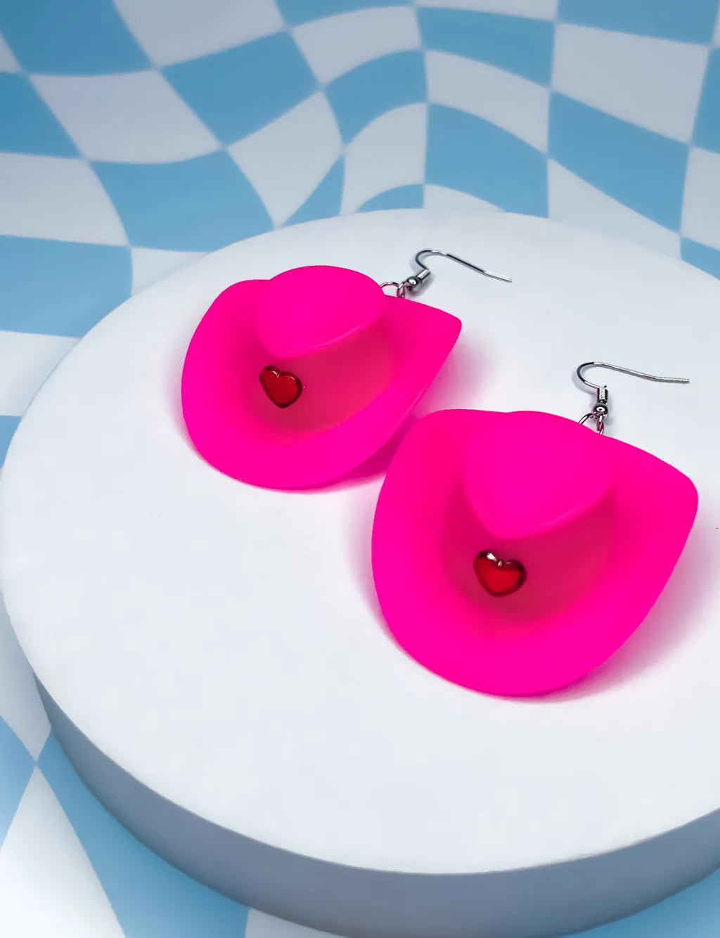 PINK COWGAL HAT EARRINGS